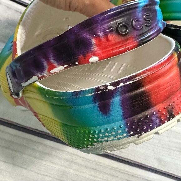 Crocs Classic Adult Rainbow Tye Dye Clogs Sandals Women Size 11 Men Size 9 - Picture 3 of 9